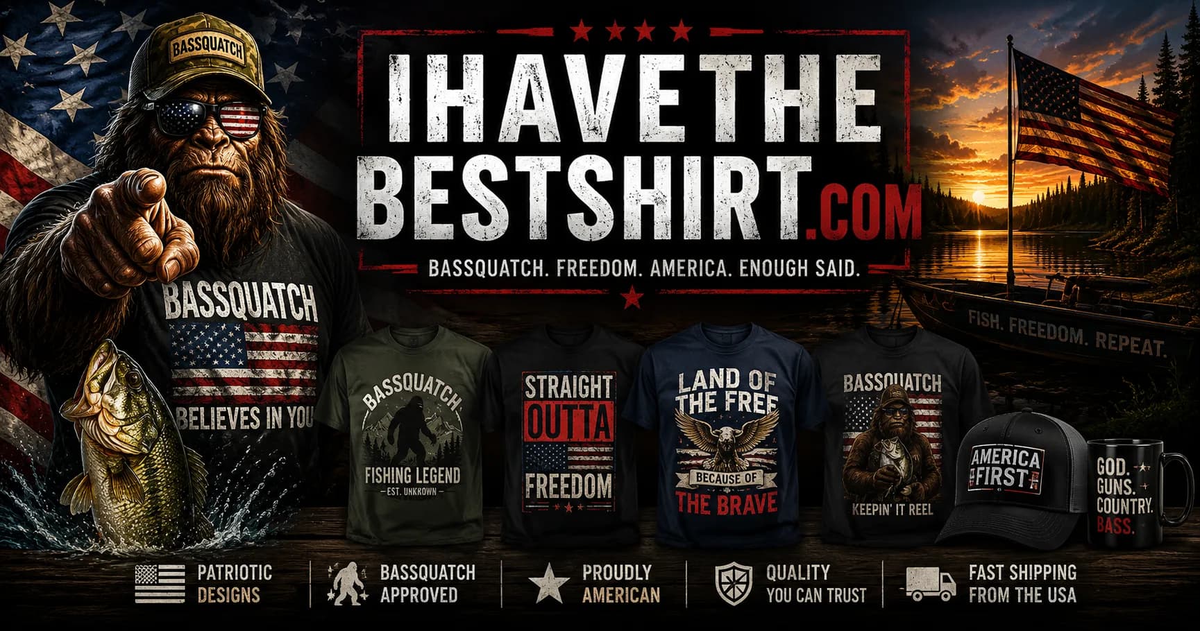 ihavethebestshirt.com — Bassquatch. Freedom. America. Enough said.
