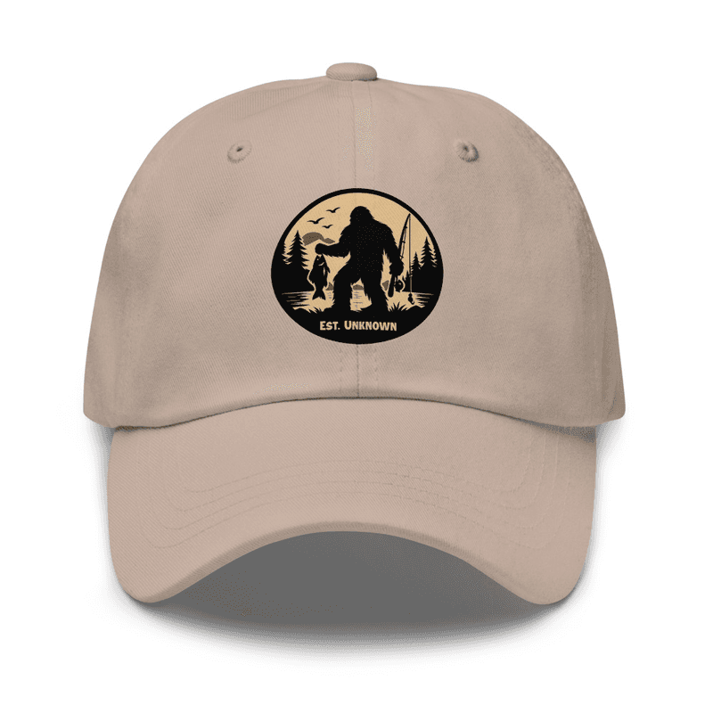 Bassquatch Dad Hat — Stone