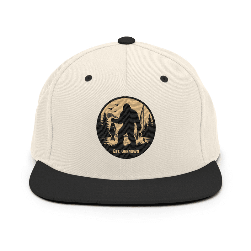 Bassquatch Snapback Hat — Natural/ Black