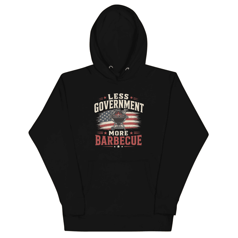 Less Government, More Barbecue Hoodie — Black