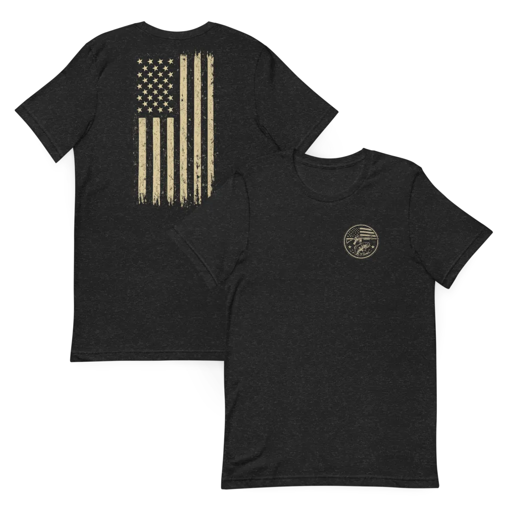 American Flag Freedom Badge Unisex t-shirt β Black Heather